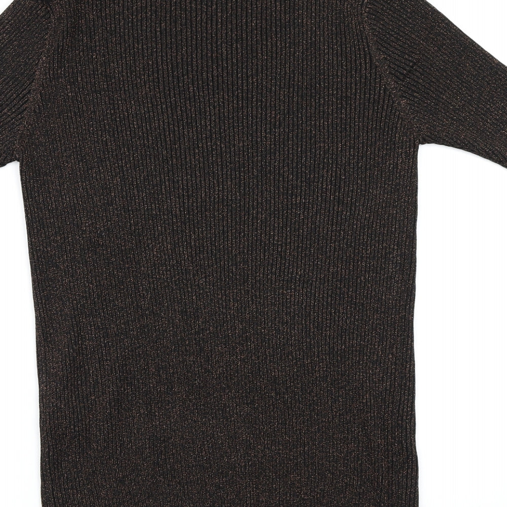 New Look Womens Brown Knit Pullover Jumper Size 18