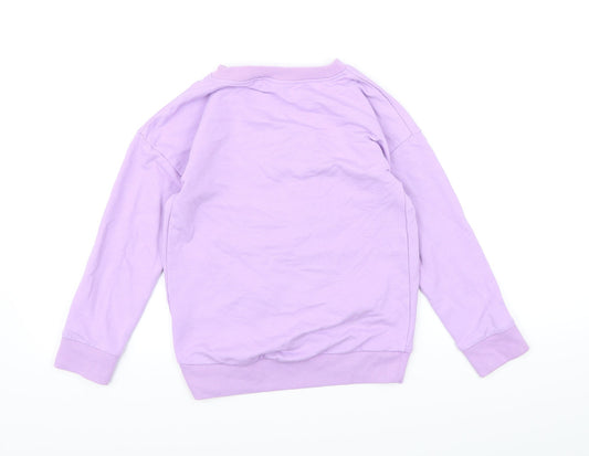 NEXT Girls Purple Jersey Pullover Sweatshirt Size 7 Years