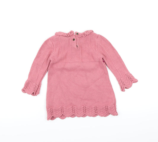 Lily Wicket Girls Pink Knit Jumper Dress Size 12 Months