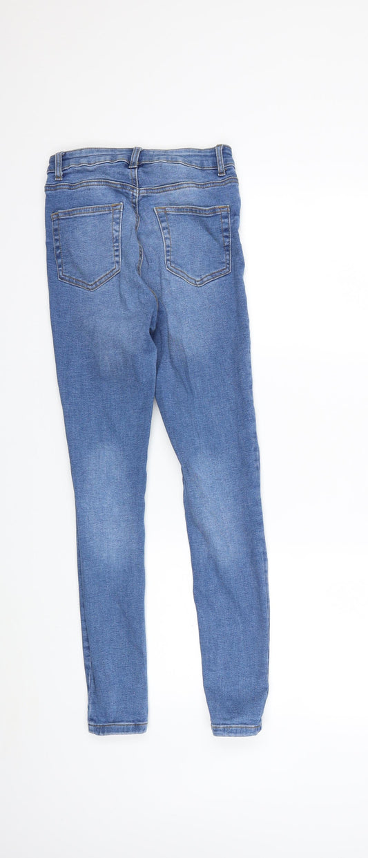 Denim & Co. Womens Blue Denim Skinny Jeans Size 6 L25 in