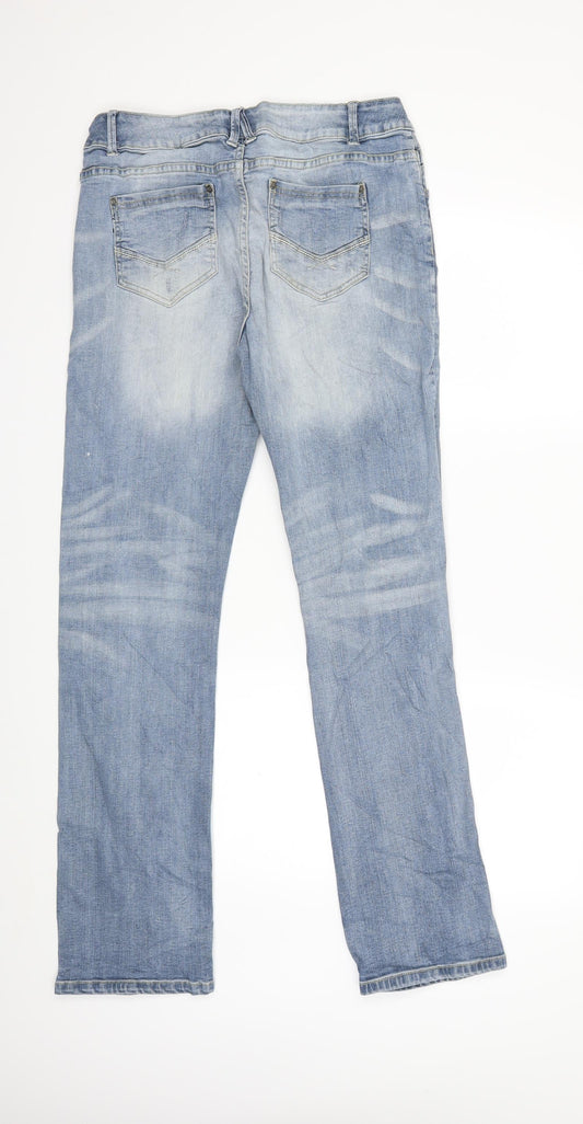 Multiblu Womens Blue Denim Straight Jeans Size 40 in L32 in