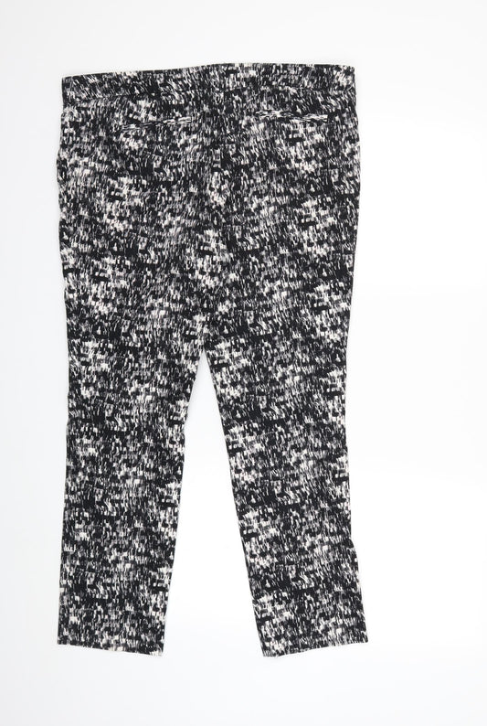 Mercer & Madison Womens Black Geometric Trousers Size 36 in L25 in