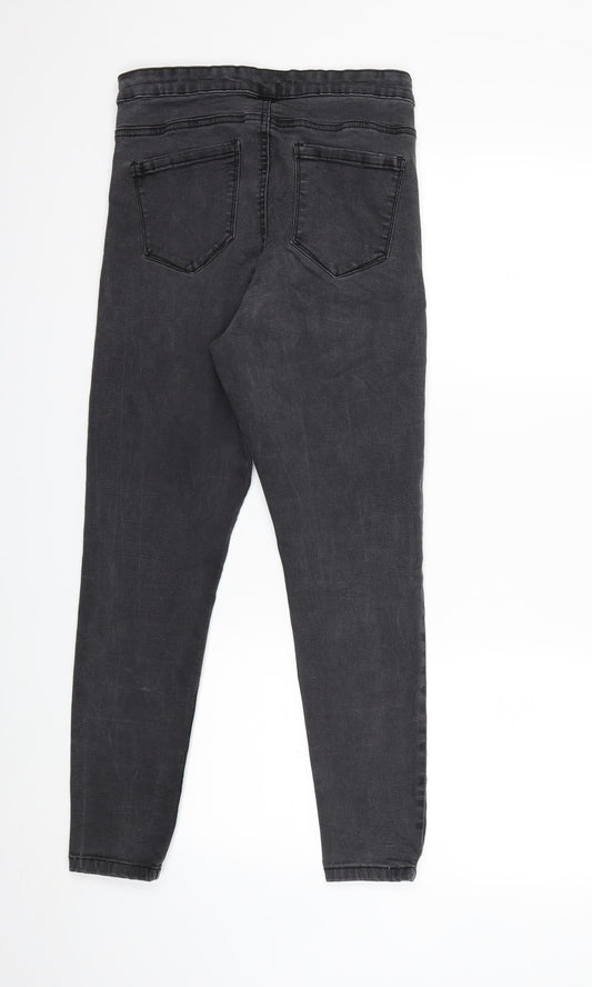 Denim & Co. Womens Black Denim Skinny Jeans Size 14 L27 in