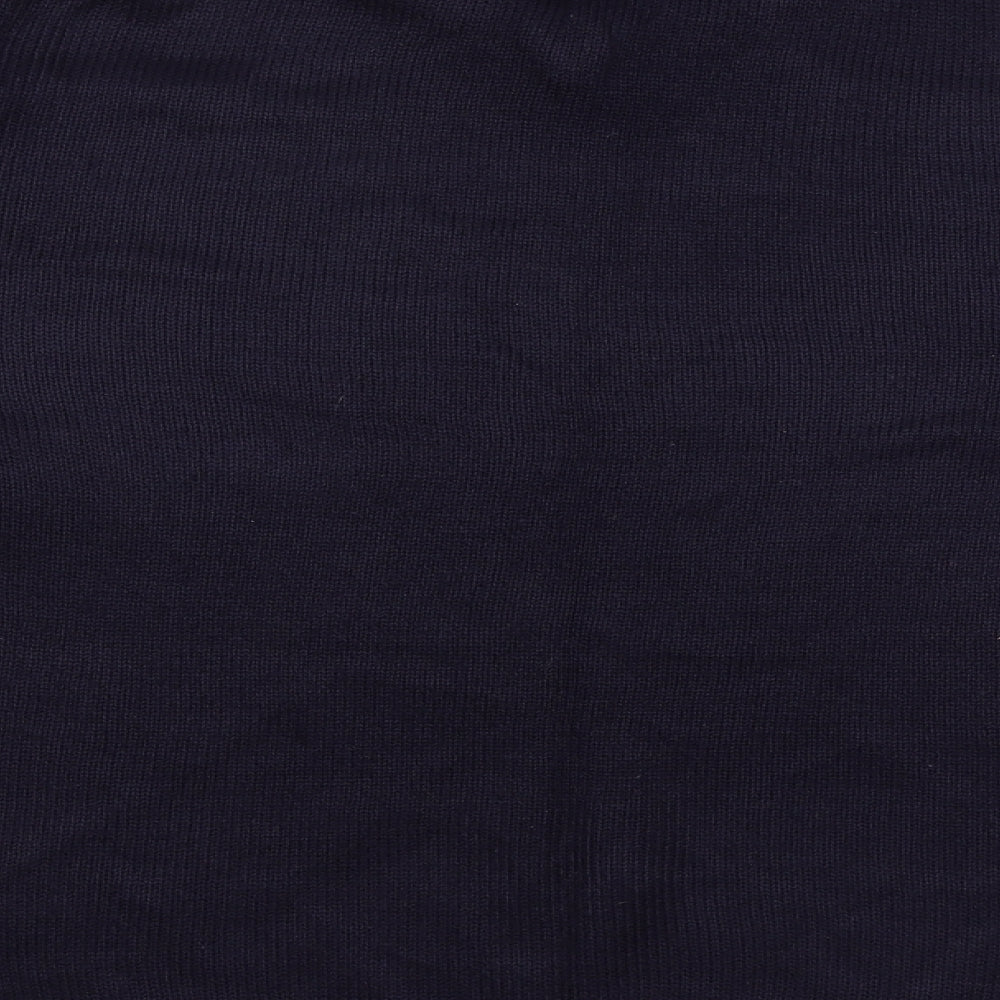 Brand and care label for TNX men’s blue knit jumper, size L