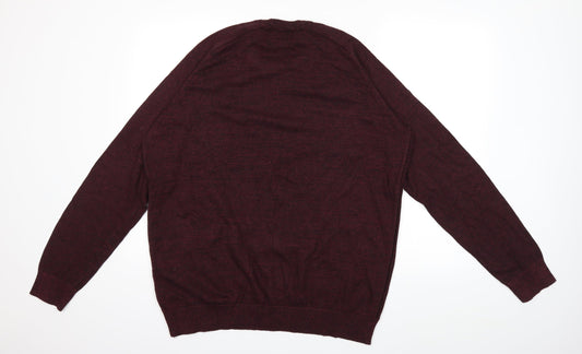 George Mens Red Knit Pullover Jumper Size XL
