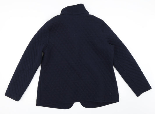 BM Casual Womens Blue Quilted Coat Size 16