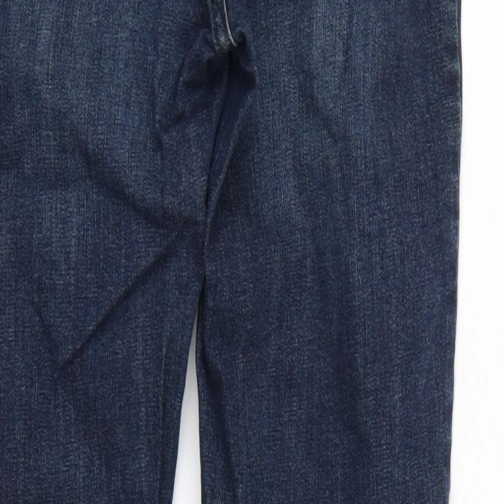 Brand and care label for Topshop women’s blue skinny jeans, size UK 26, 32-inch leg - l
