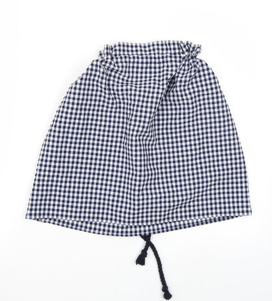 Zara Womens White Check A-Line Skirt Size S