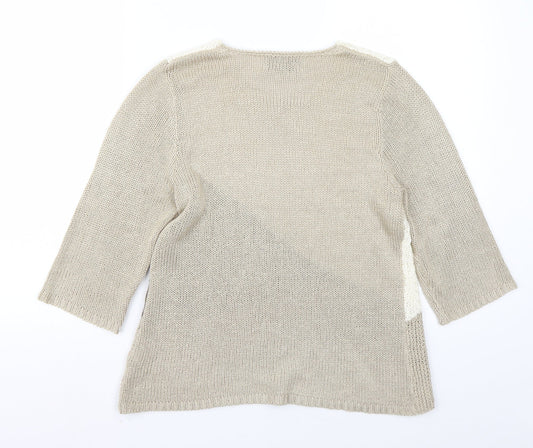 marble Womens Beige Basic T-Shirt Size 2