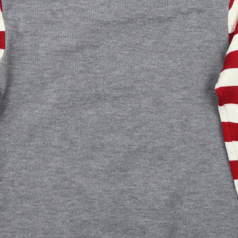 Brand and care label for Easy men’s grey jumper, size M