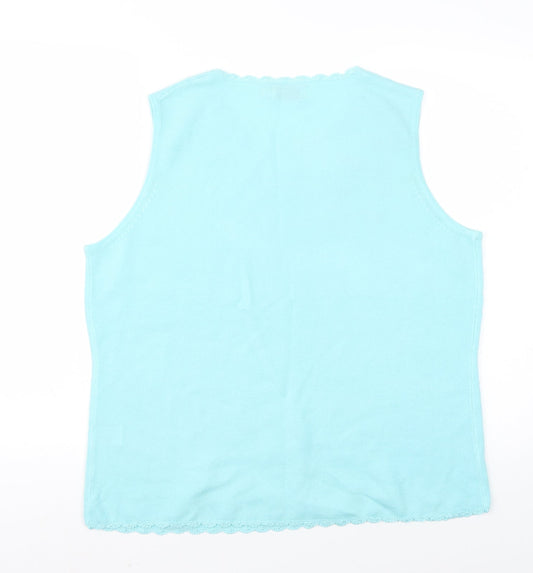 Bonmarché Womens Blue Rayon Basic T-Shirt Size L