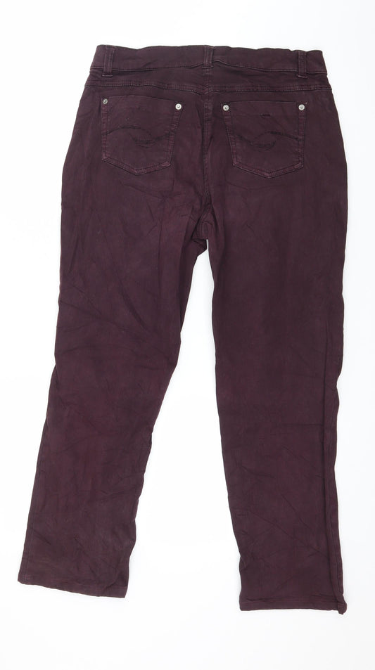 Pterworn Womens Purple Denim Straight Jeans Size 14 L27 in