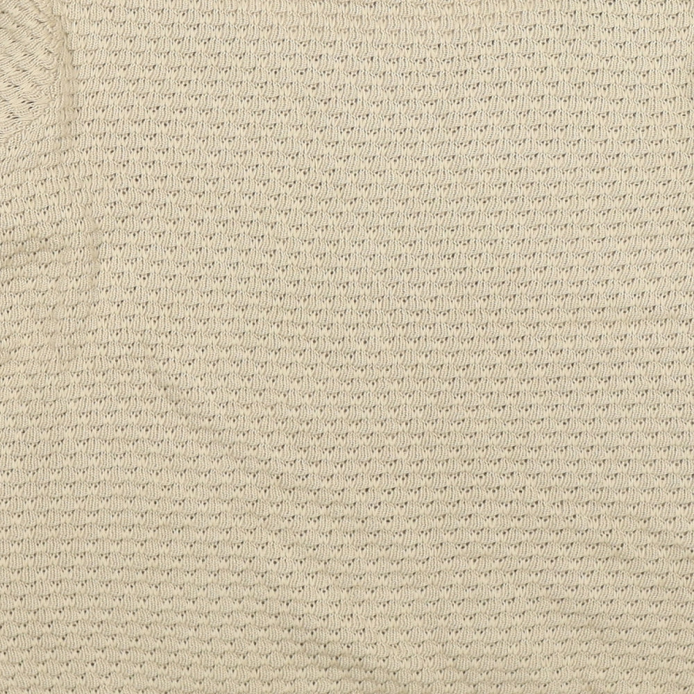 Brand and care label for Cristina B women’s beige knit jumper, size M