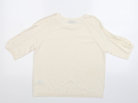 Marks and Spencer Womens White Knit Pullover Jumper Size 12