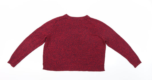 Divided Womens Red Pullover Jumper Size L