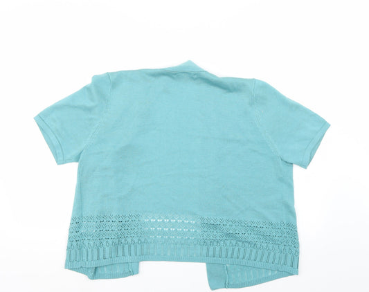 BM Collection Womens Blue Cardigan Jumper Size M