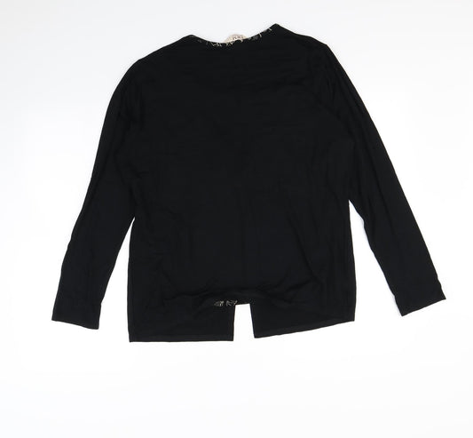 EWM Womens Black Pullover Sweatshirt Size 14
