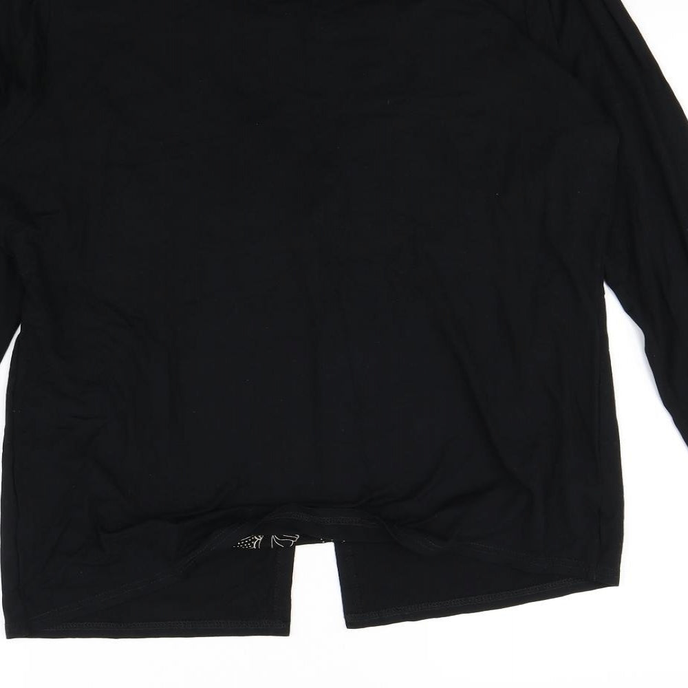 Brand and care label for EWM women’s black pullover sweatshirt, size UK 14