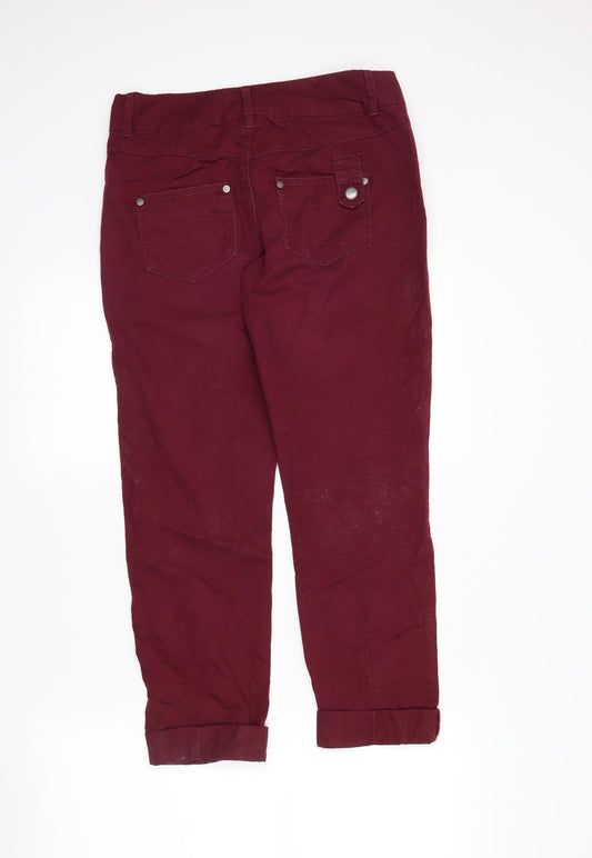 onlly Womens Red Cropped Jeans Size 34 in L25 in
