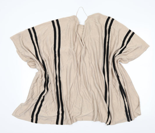 H&M Womens Brown Striped Wrap Jumper One Size