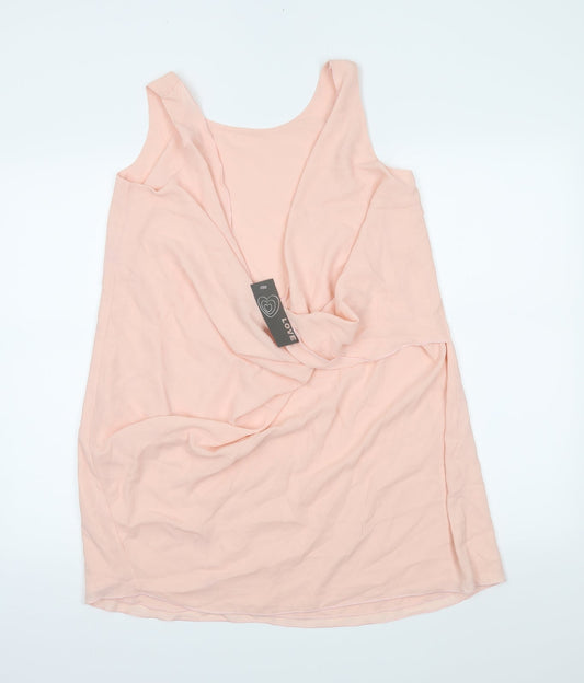 Love Womens Pink Basic Tank Size S