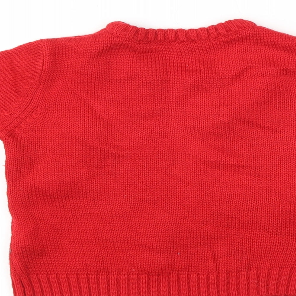 Matalan Girls Red Pullover Jumper Size 12-18 Months - penguin