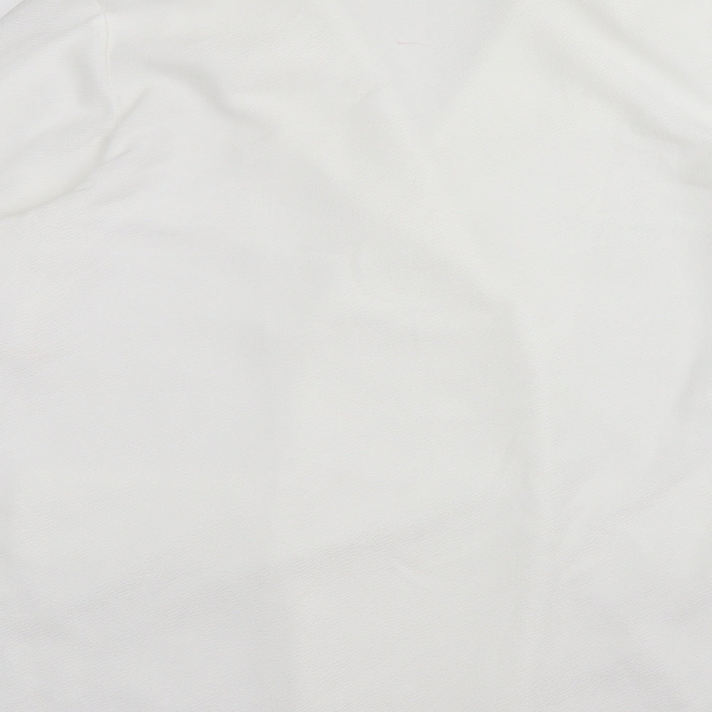 Brand and care label for Preworn women’s white jacket, size M, - lightweight