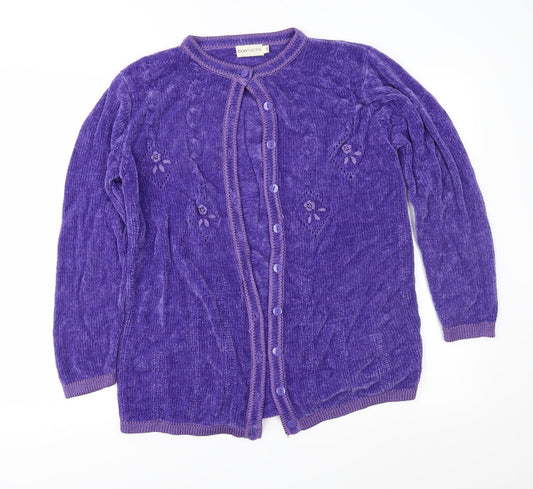 Bonmarché Womens Purple Knit Cardigan Jumper Size S