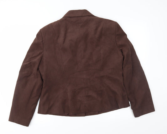 Anne Brooks Womens Brown Jacket Size 16