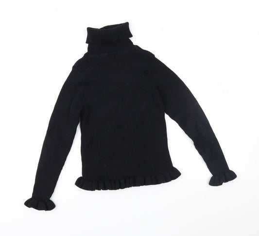 Matalan Girls Black Knit Pullover Jumper Size 9 Years