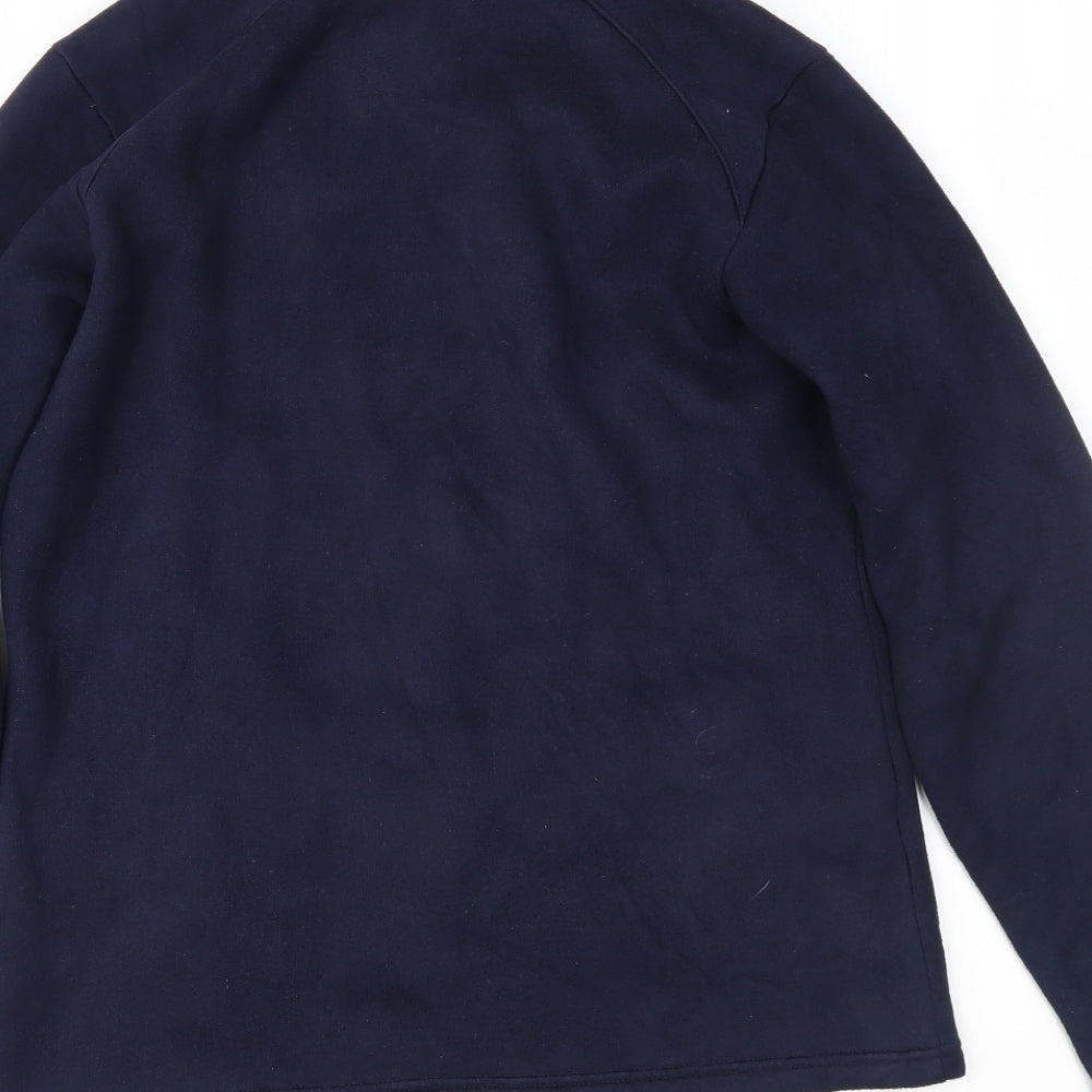 Brand and care label for U.S. Athletic women’s blue fleece jacket, size UK 10