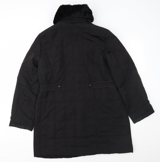 Klass Womens Black Overcoat Coat Size M