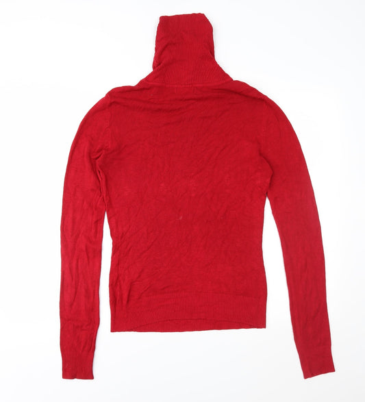 R+B Womens Red Knit Pullover Jumper Size M