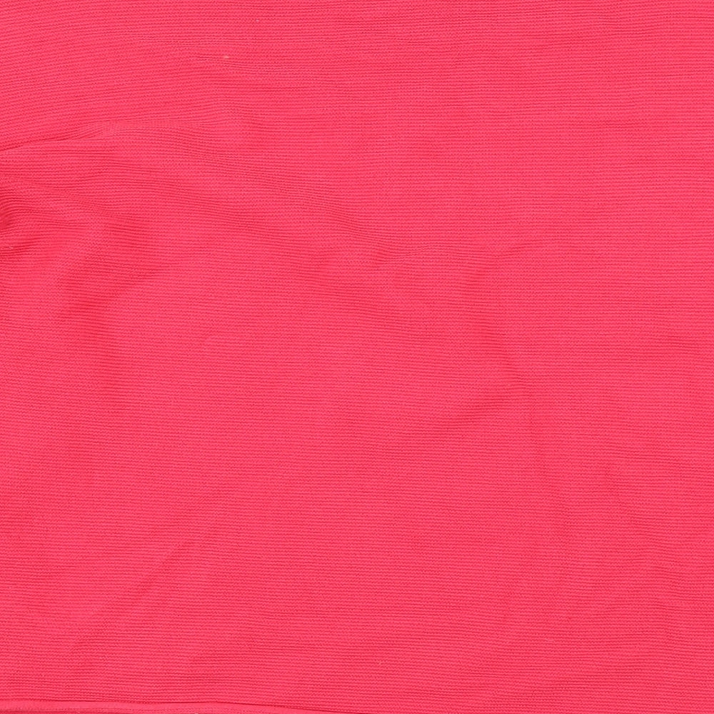 Brand and care label for Mrco o'polo women’s pink pullover sweatshirt, size S