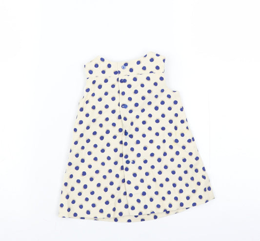 Zara Girls Ivory Polka Dot Trapeze & Swing Size 6-9 Months
