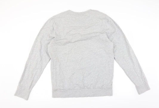 Back view of Acw85 men’s grey pullover sweatshirt, size L, - amsterdam