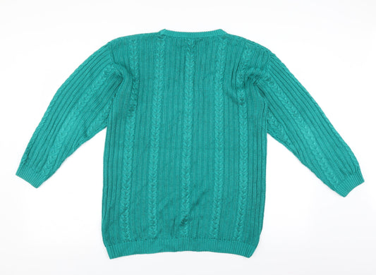 Jumper Womens Green Pullover Jumper Size S
