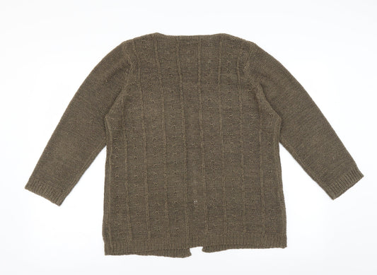 ORIGINALS Womens Green Cardigan Jumper Size 16