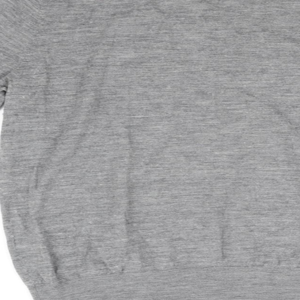 Brand and care label for Preworn women’s grey jumper, size UK 12
