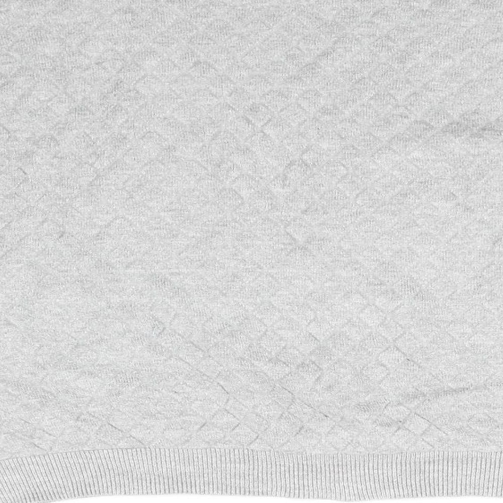 Brand and care label for Topshop women’s grey jumper, size UK 8