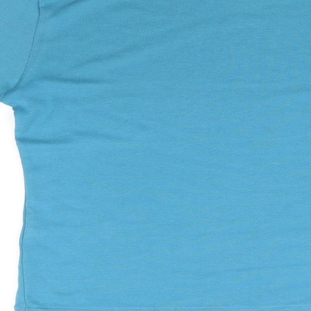 Brand and care label for Emreco women’s blue jumper, size UK 12