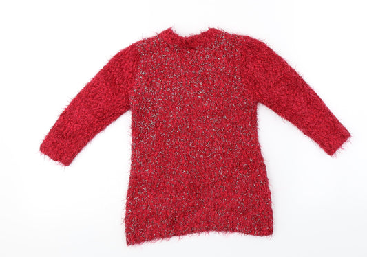 Evie Angel Girls Red Pullover Jumper Size 2 Years