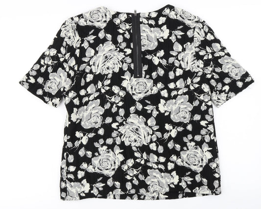 Phase Eight Womens Black Floral Basic Blouse Size 10