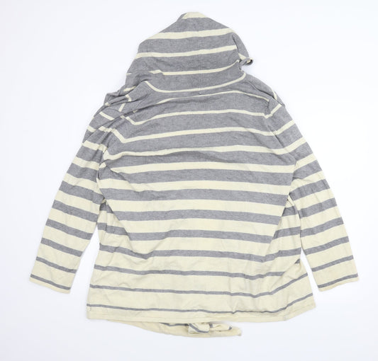 Gw Womens Beige Striped Cardigan Jumper Size XL - Draped