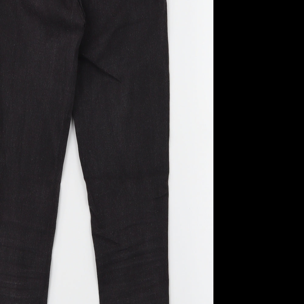 Brand and care label for Denim Co. women’s black denim jegging jeans, size UK 8, 25-inch leg