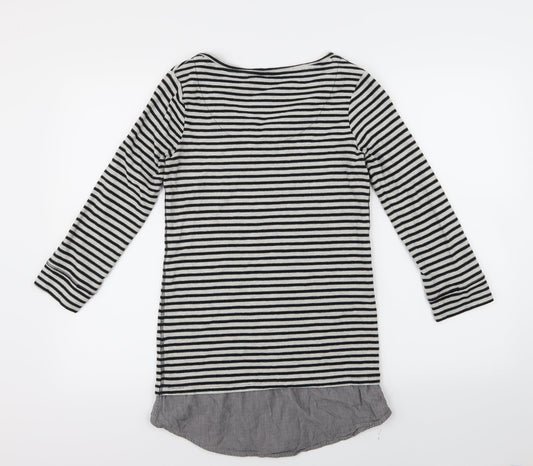 NEXT Womens Black Striped Basic T-Shirt Size 6