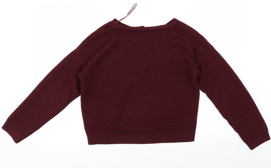 New Look Womens Purple Knit Pullover Jumper Size 12