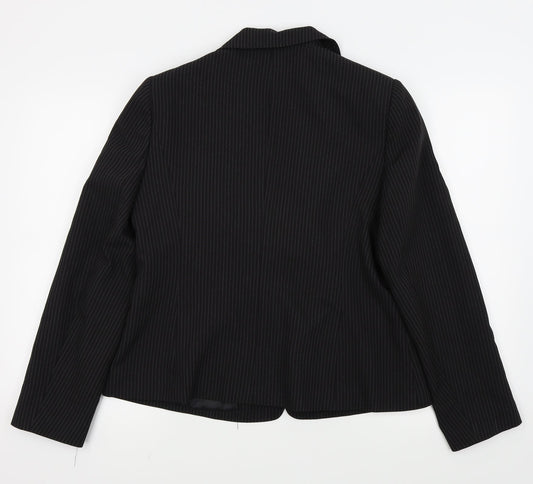 Papaya Womens Black Striped Jacket Blazer Size 16