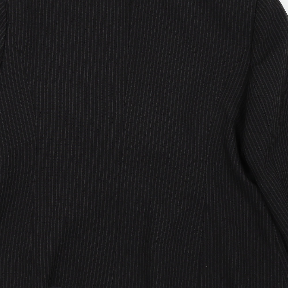 Papaya Womens Black Striped Jacket Blazer Size 16