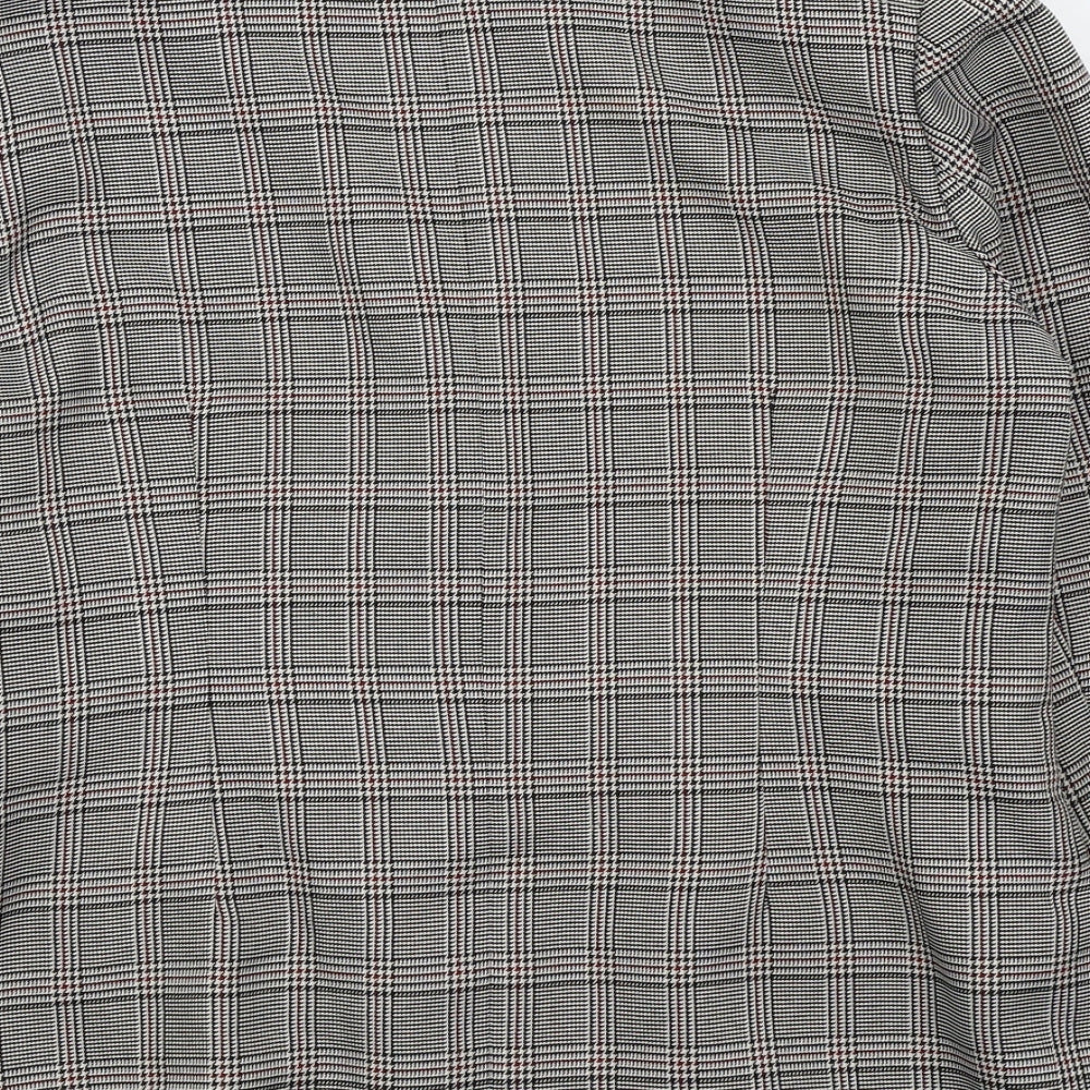 Brand and care label for Daxon women’s grey check jacket blazer, size UK 14